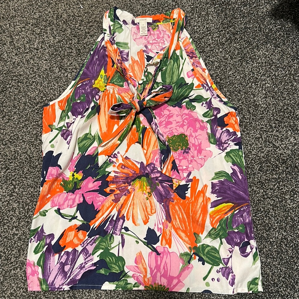J Crew Spring/Summery Floral Blouse, Size 8